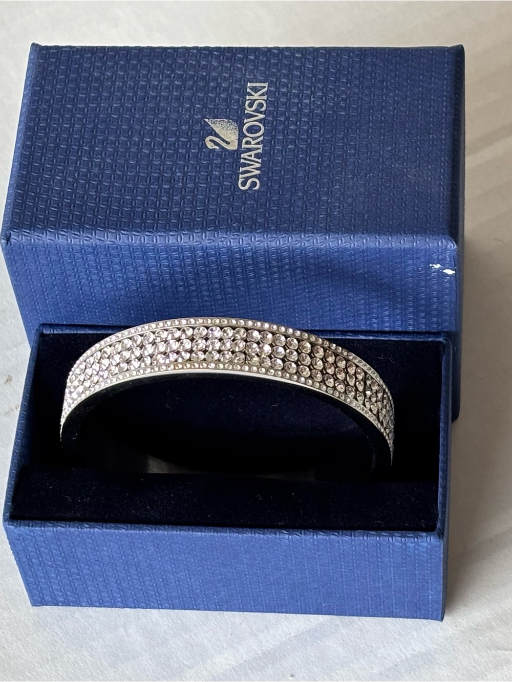 Swarovski Silver Crystal Pavé Cuff Bracelet